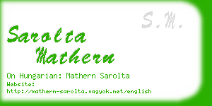 sarolta mathern business card